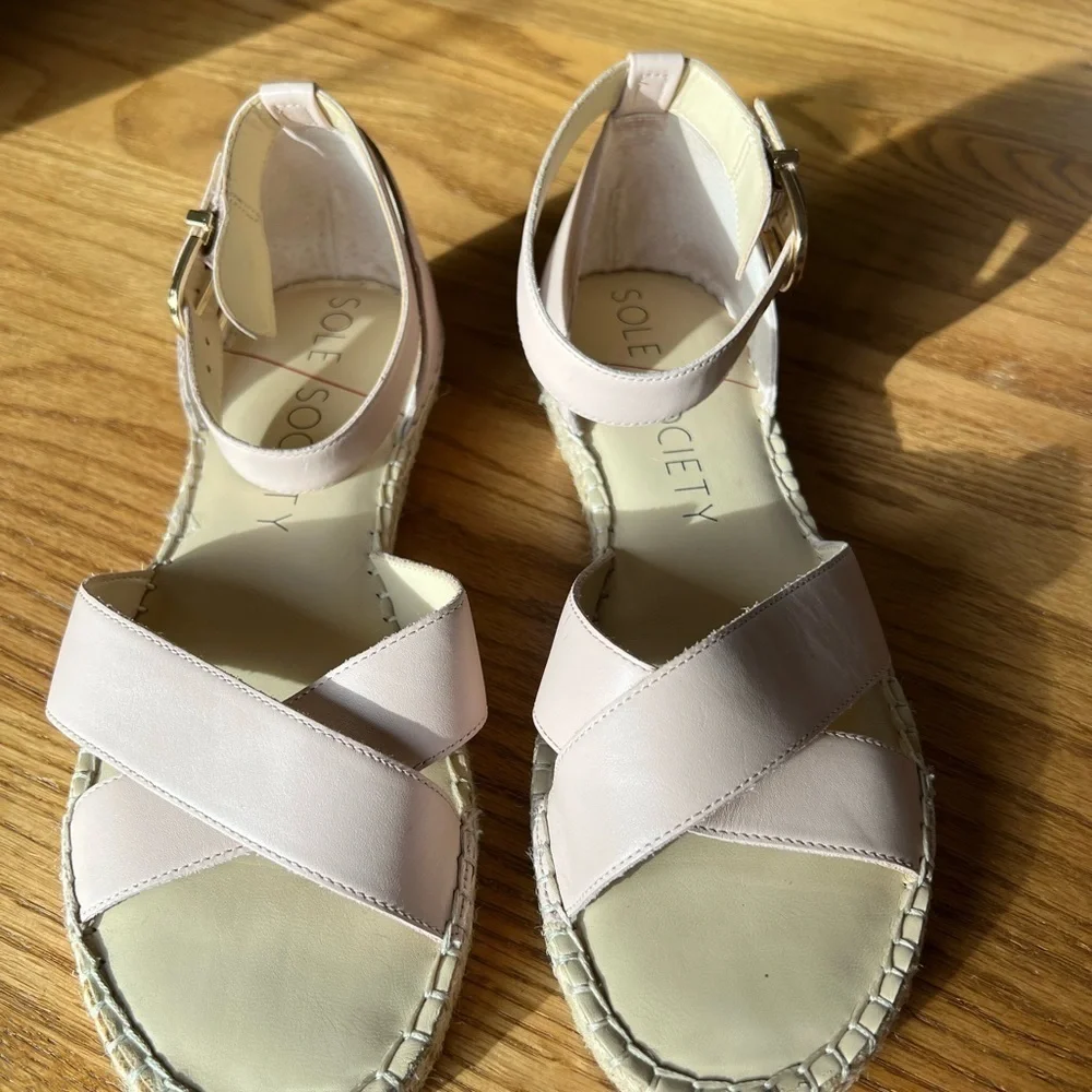Sole Society Sandals Womens Saundra Leather Pink Shoes Size 9.5 - Picture 5 of 7